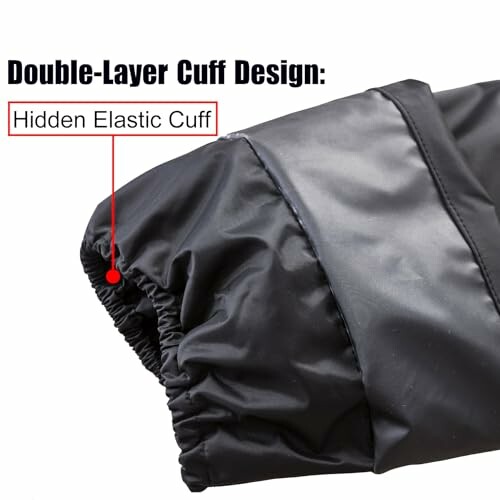 Jacket sleeve with double-layer cuff and hidden elastic cuff.