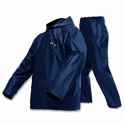 Navy blue rain jacket and pants set