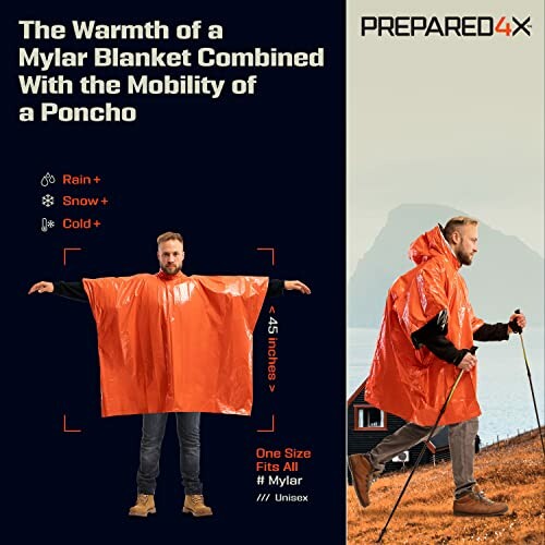PREPARED4X Emergency Poncho