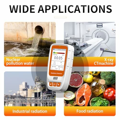 Radiation detector with applications in nuclear water, X-ray, industrial, and food radiation.