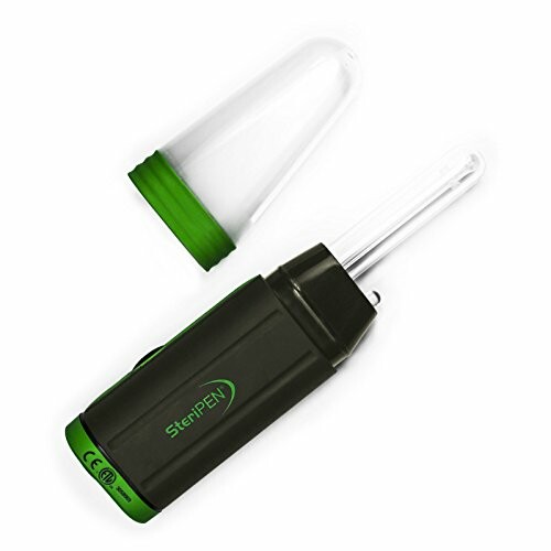 SteriPEN handheld water purifier with cap removed