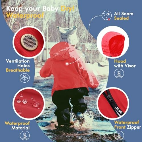 HAPIU Kids Toddler Rain Suit